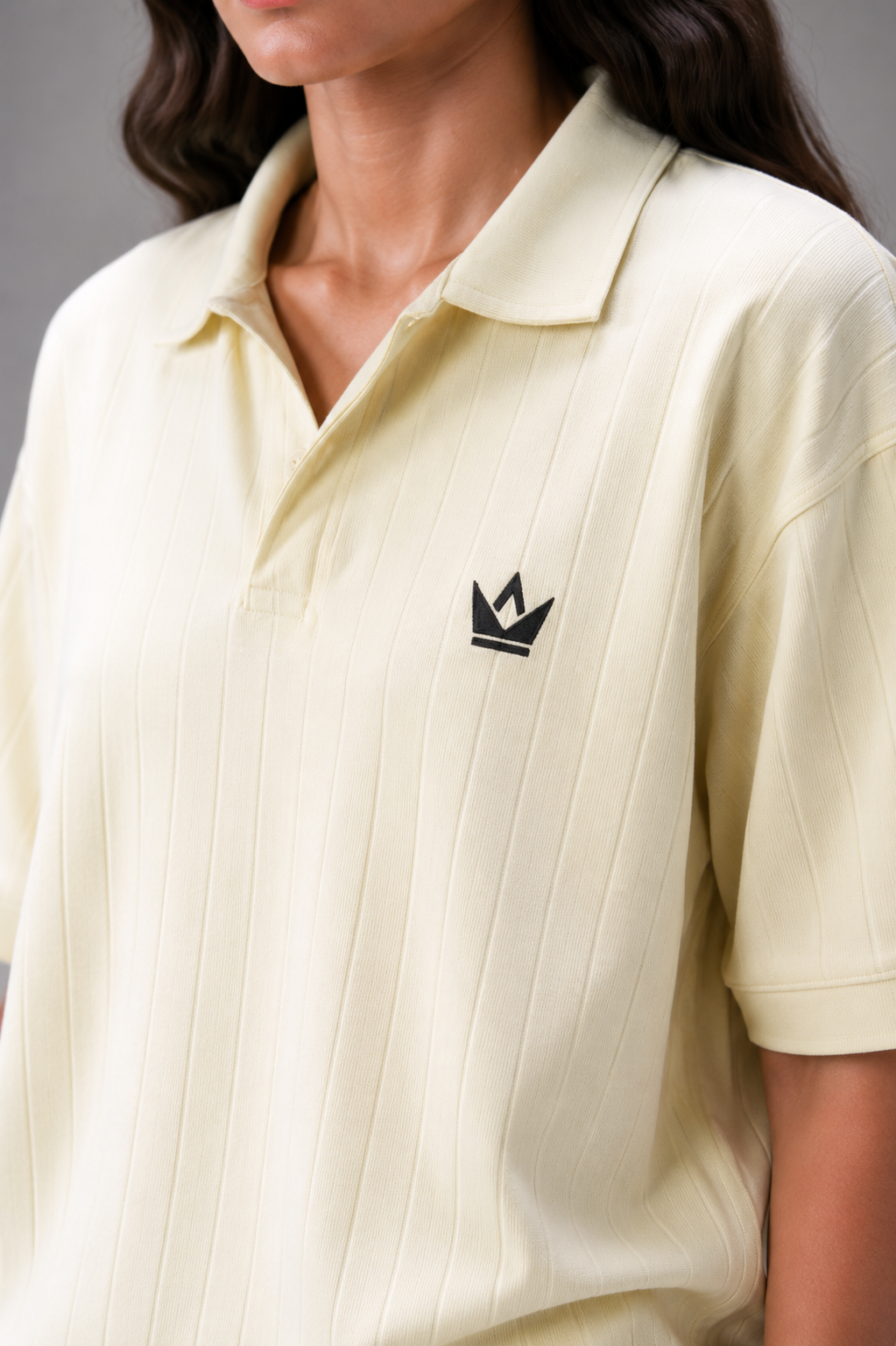 Off-White Textured Drop Needle Polo