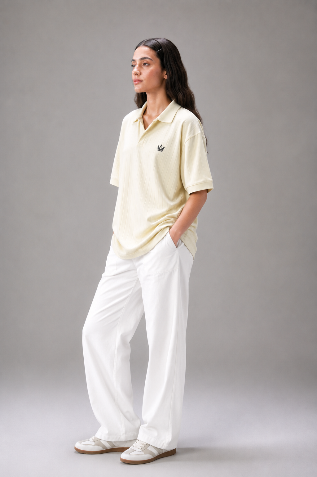 Off-White Textured Drop Needle Polo