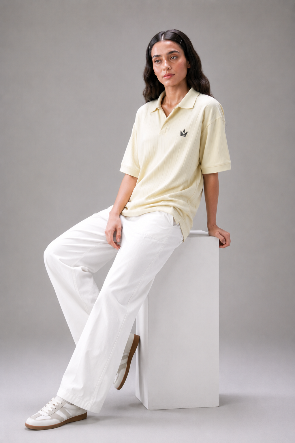Off-White Textured Drop Needle Polo